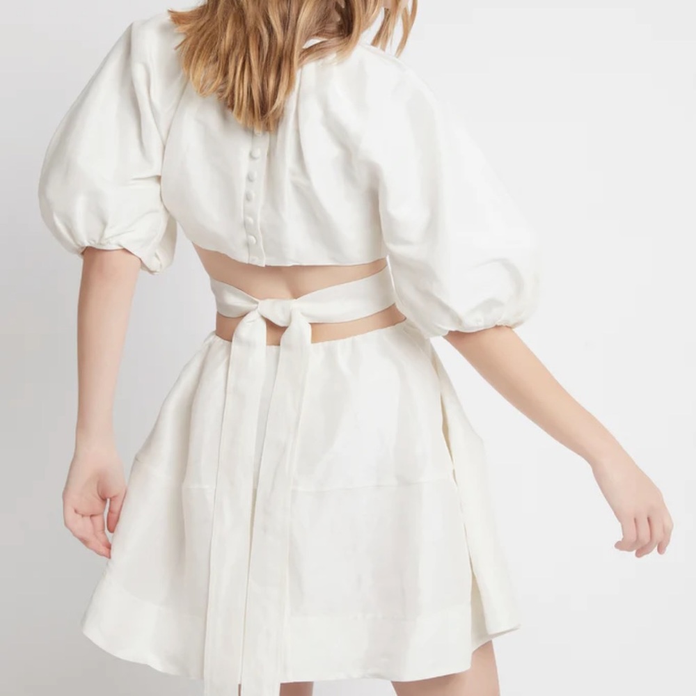 AJE Psychadelia Cutout Mini Dress Ivory • Size 6 AU • RRP $525 AUD - Picture 2 of 13